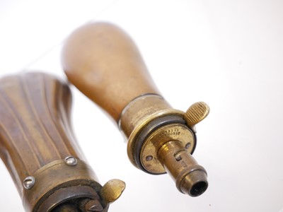 Lot 696 - Two 120 bore revolver powder flasks, one...