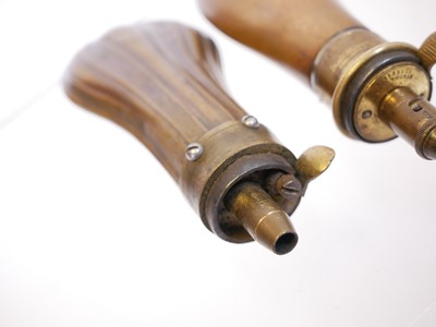 Lot 696 - Two 120 bore revolver powder flasks, one...