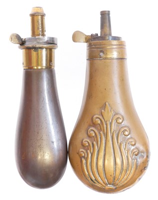 Lot 697 - Two 120 bore revolver powder flasks, one...