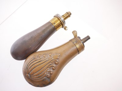 Lot 697 - Two 120 bore revolver powder flasks, one...