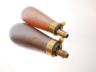 Lot 698 - Two 120 bore revolver powder flasks, un-marked,...
