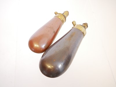 Lot 698 - Two 120 bore revolver powder flasks, un-marked,...