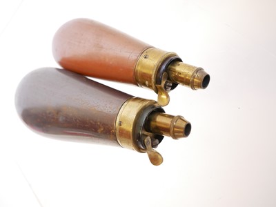 Lot 698 - Two 120 bore revolver powder flasks, un-marked,...