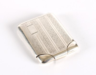 Lot 35 - A George V Chester Silver Matchbook Case of Art Deco Design