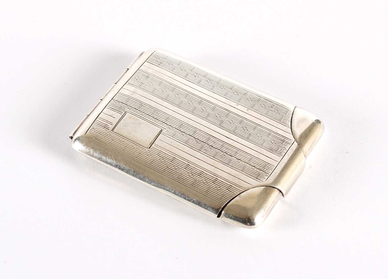 Lot 35 - A George V Chester Silver Matchbook Case of Art Deco Design