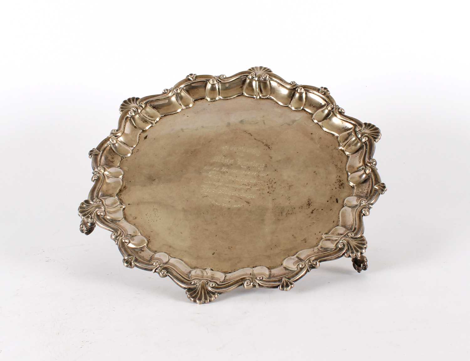 Lot 29 - A Victorian Silver Salver in the Georgian Rococo Taste