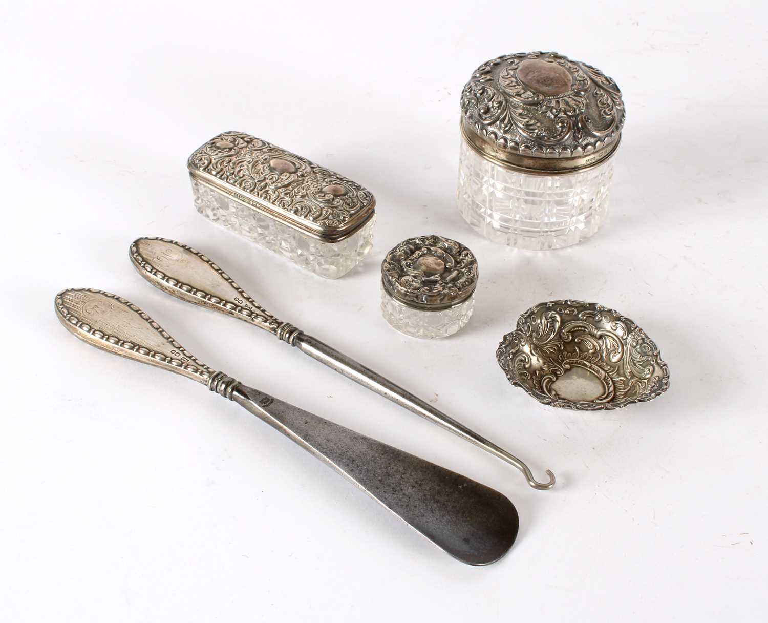 Lot 27 - A Group of Victorian and Later Silver and Silver Mounted Dressing Accessories