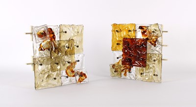 Lot Pair of Italian Modernist 'Patchwork' Type Wall Lights