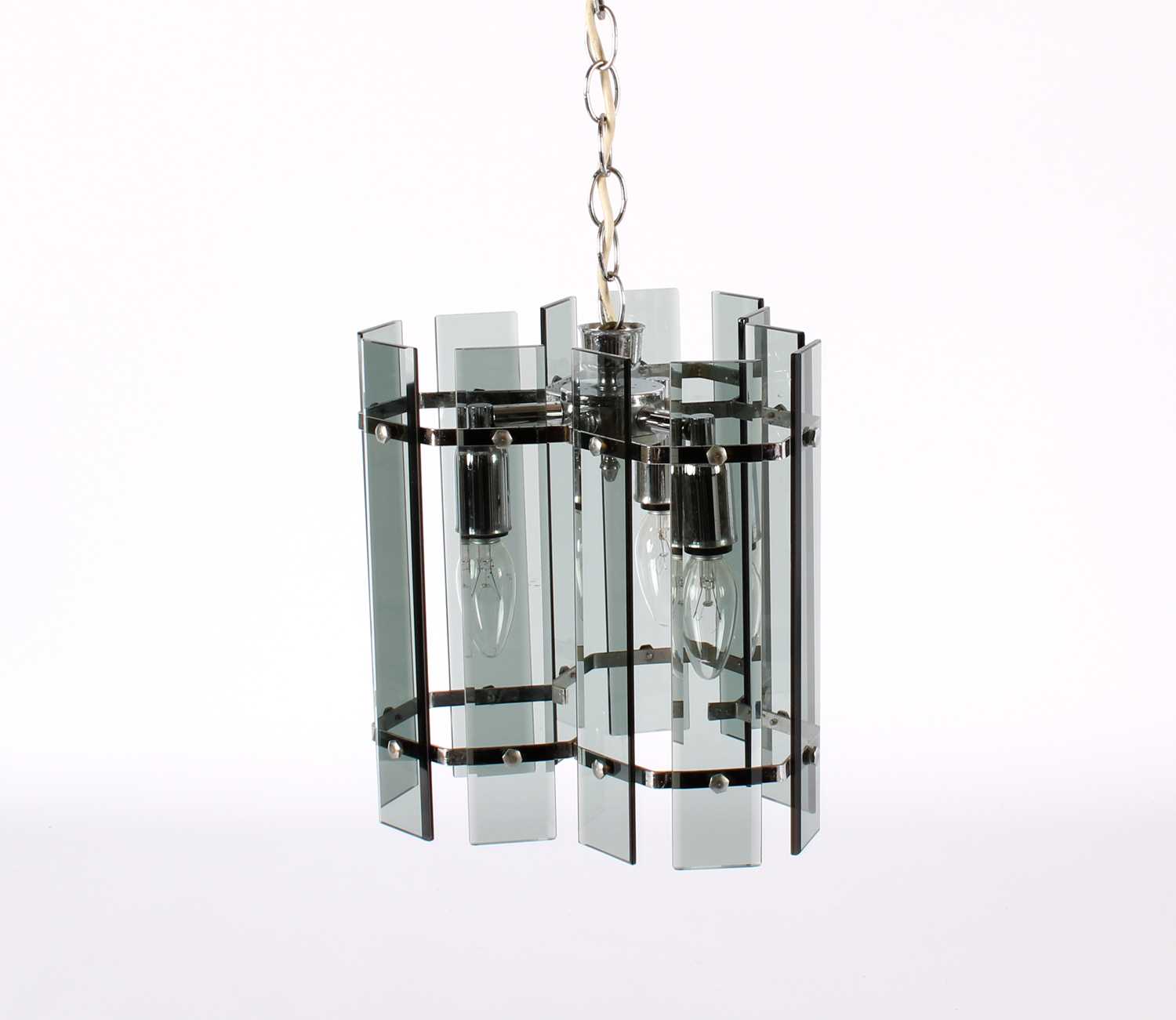 Lot Vintage Italian Hexagonal Design Chandelier or Pendant Light