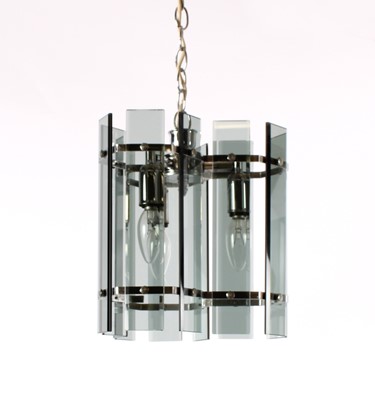 Lot Vintage Italian Hexagonal Design Chandelier or Pendant Light