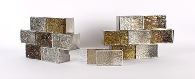 Lot 322 - Pair of Italian Modernist Glass and Stainless Steel Wall Lights