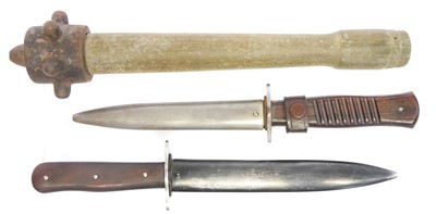 Lot 221 - Two German trench knives, one stamped Gottlieb...