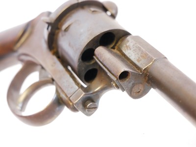 Lot 26 - Belgian 9mm pinfire revolver, with 6inch...