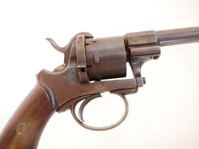 Lot 26 - Belgian 9mm pinfire revolver, with 6inch...