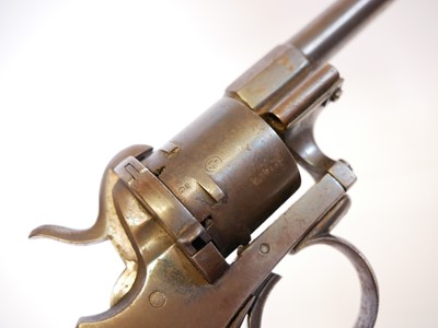 Lot 26 - Belgian 9mm pinfire revolver, with 6inch...