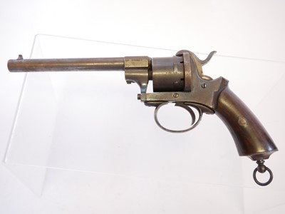 Lot 26 - Belgian 9mm pinfire revolver, with 6inch...