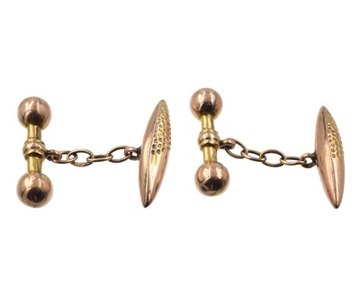 Lot 47 - Victorian 9ct gold hollow torpedo cufflinks