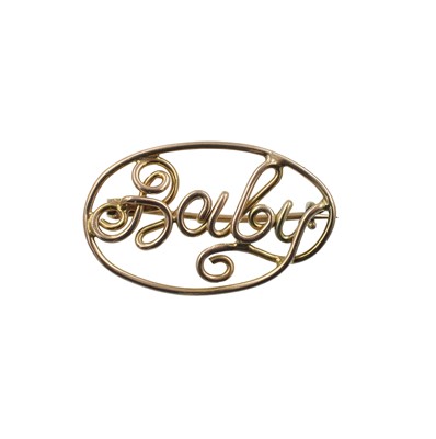 Lot A yellow metal "baby" brooch