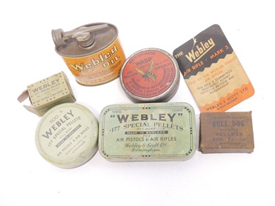 Lot 721 - Rare Webley oil can, three part full pellet...
