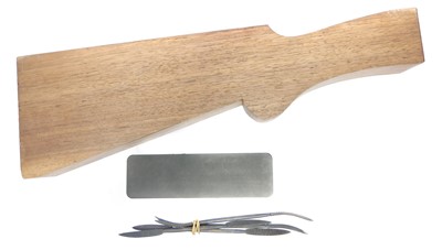 Lot 812 - Walnut shotgun stock blank, together with a...