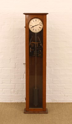 Lot 168 - A Tall Mid-20th Century Oak Cased "Synchronome" Wall Clock