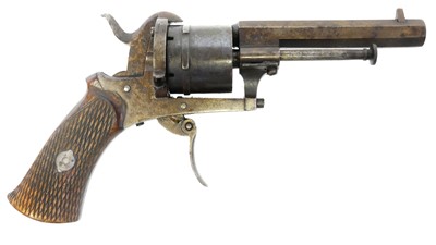 Lot 23 - Belgian 7mm pinfire revolver, 3.25 inch...