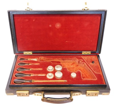 Lot 782 - Exceptional quality leather and brass revolver...