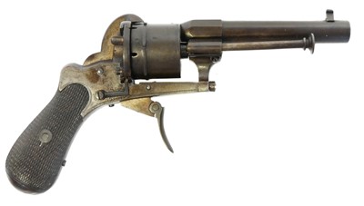 Lot 17 - Robert Jones Liverpool 7mm pinfire revolver, 3....