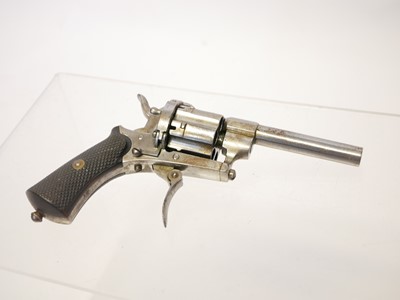 Lot 18 - Belgian 7mm pinfire revolver, 3inch barrel...