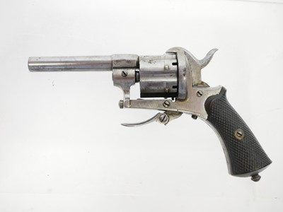 Lot 18 - Belgian 7mm pinfire revolver, 3inch barrel...