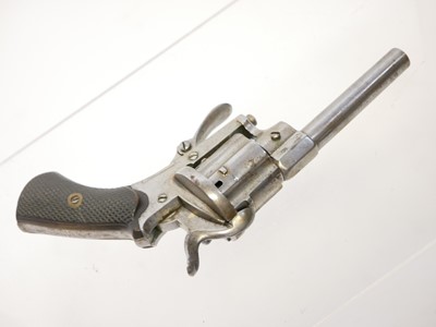 Lot 18 - Belgian 7mm pinfire revolver, 3inch barrel...