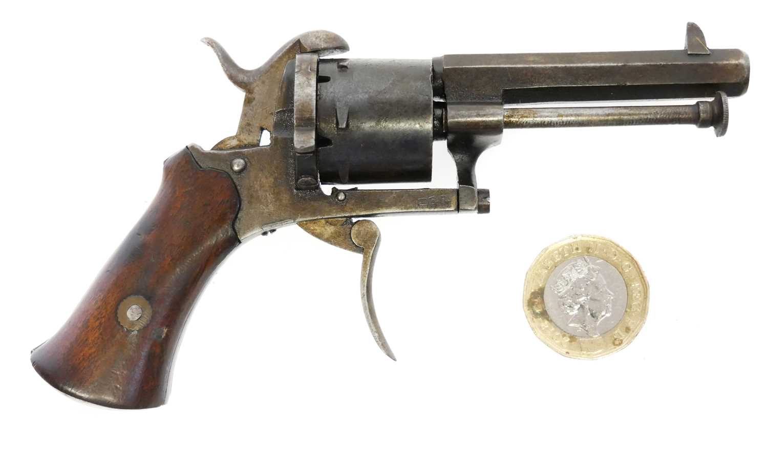 Lot 19 - Unusually small Belgian 5mm pinfire revolver,...