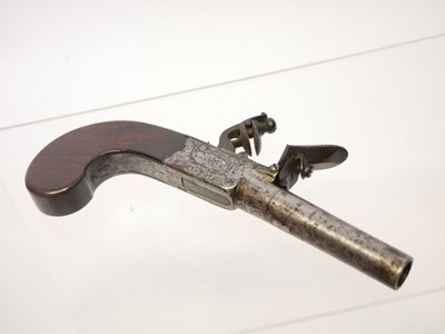 Lot 1 - Flintlock 50 bore boxlock pocket pistol by...