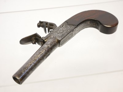 Lot 1 - Flintlock 50 bore boxlock pocket pistol by...