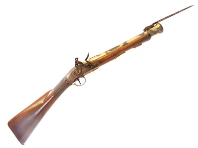 Lot 34 - Flintock blunderbuss, 14inch brass cannon...