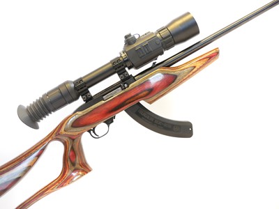Lot 438 - Ruger 10-22 .22lr semi-automatic rifle and...