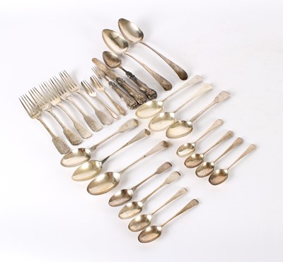 Lot 14 - A Group of Predominantly 19th Century Silver Cutlery