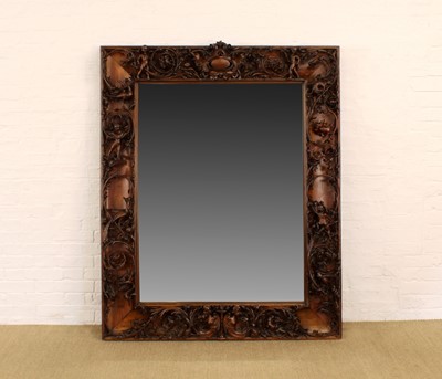 Lot 225 - A Large and Impressive Victorian 'Renaissance Revival' Carved Walnut Wall Mirror