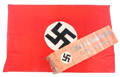 Lot 254 - Two N.S.A.P. flags, one of standard banner...