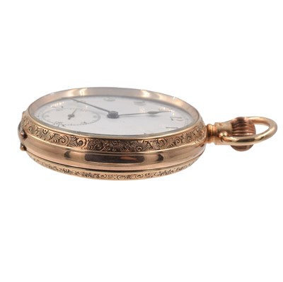 Lot A 9ct gold open-faced pocket watch by Rolex