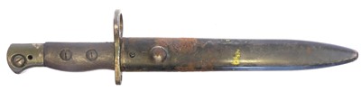 Lot 231 - No.5 bayonet and scabbard, the ricasso stamped...
