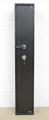 Lot 796 - Sealy steel gun cabinet with ammunition safe...