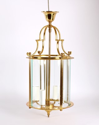 Lot 212 - A Gilt Metal Hall Lantern in the Regency Style