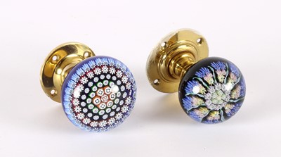 Lot 31 - Two Perthshire Millefiori Glass Paperweight Door Handles