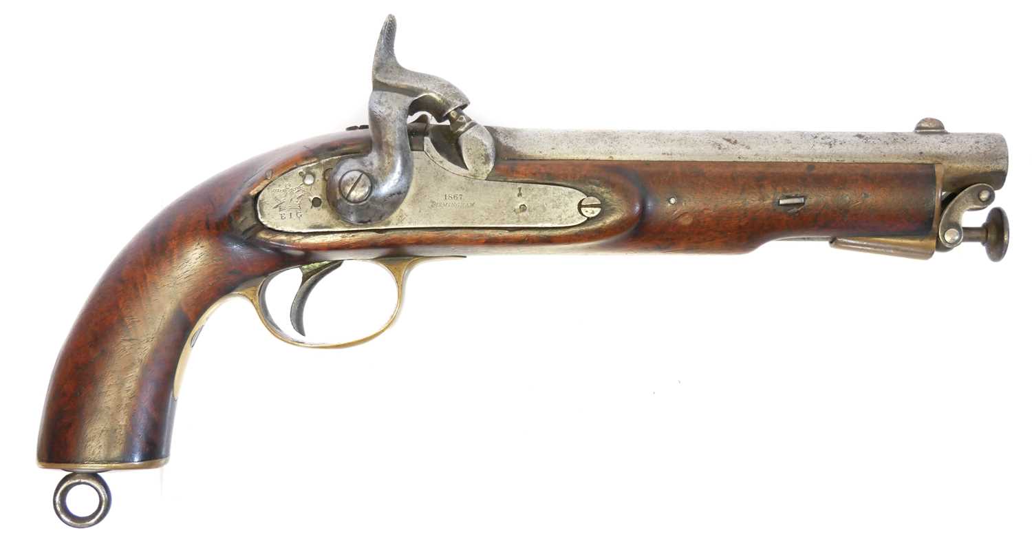 Lot 8 - Percussion 1855 type .650 cavalry pistol made...