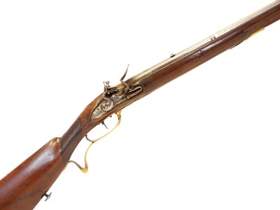 Lot 69 - Continental flintlock 22bore sporting gun,...