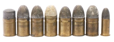 Lot 736 - Seven inert .450 Mk III revolver cartridges,...