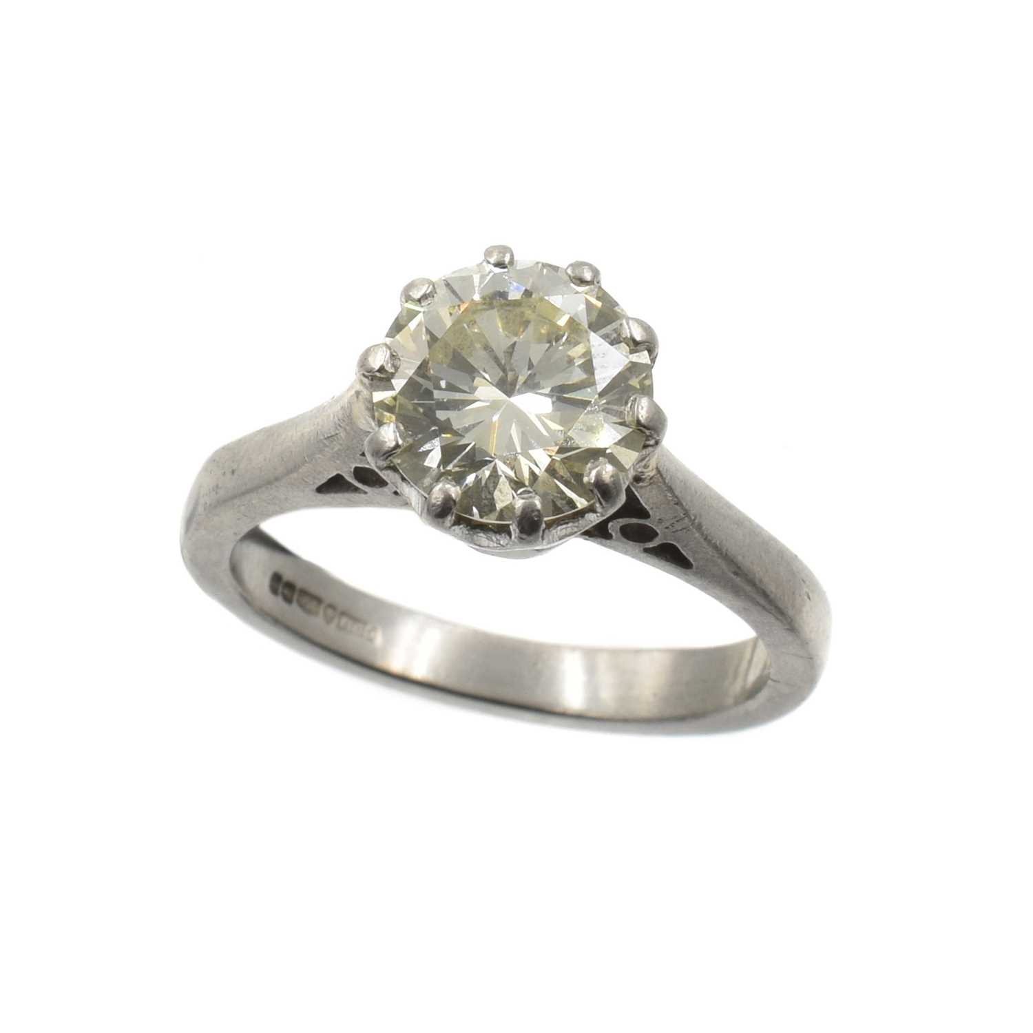 Lot A platinum diamond solitaire ring