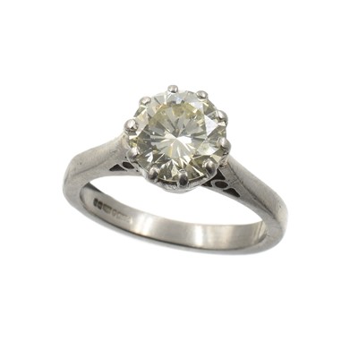 Lot A platinum diamond solitaire ring