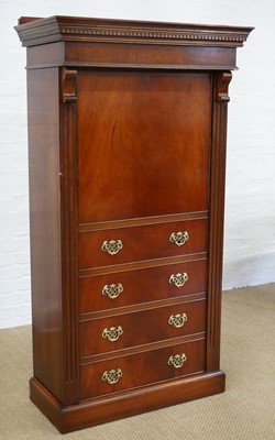 Lot Reproduction mahogany gun cabinet, false...